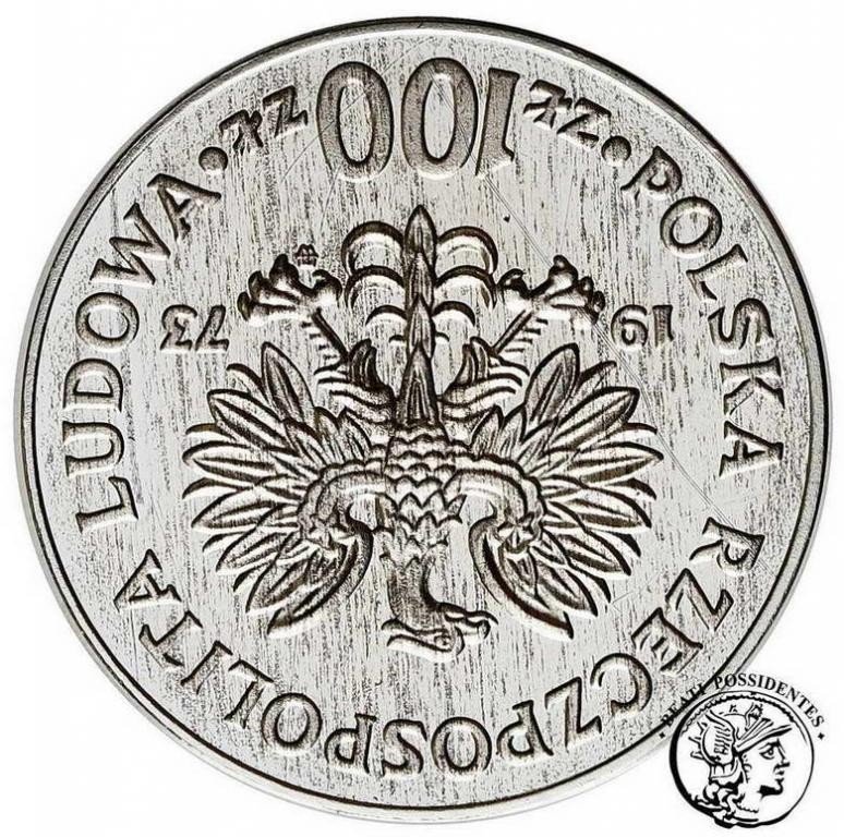 Polska PRL PRÓBA Aluminium 100 złotych 1973 Mikołaj Kopernik ODWROTKA RRR st.L