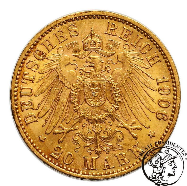 Niemcy Prusy Wilhelm II 20 Marek 1906 A