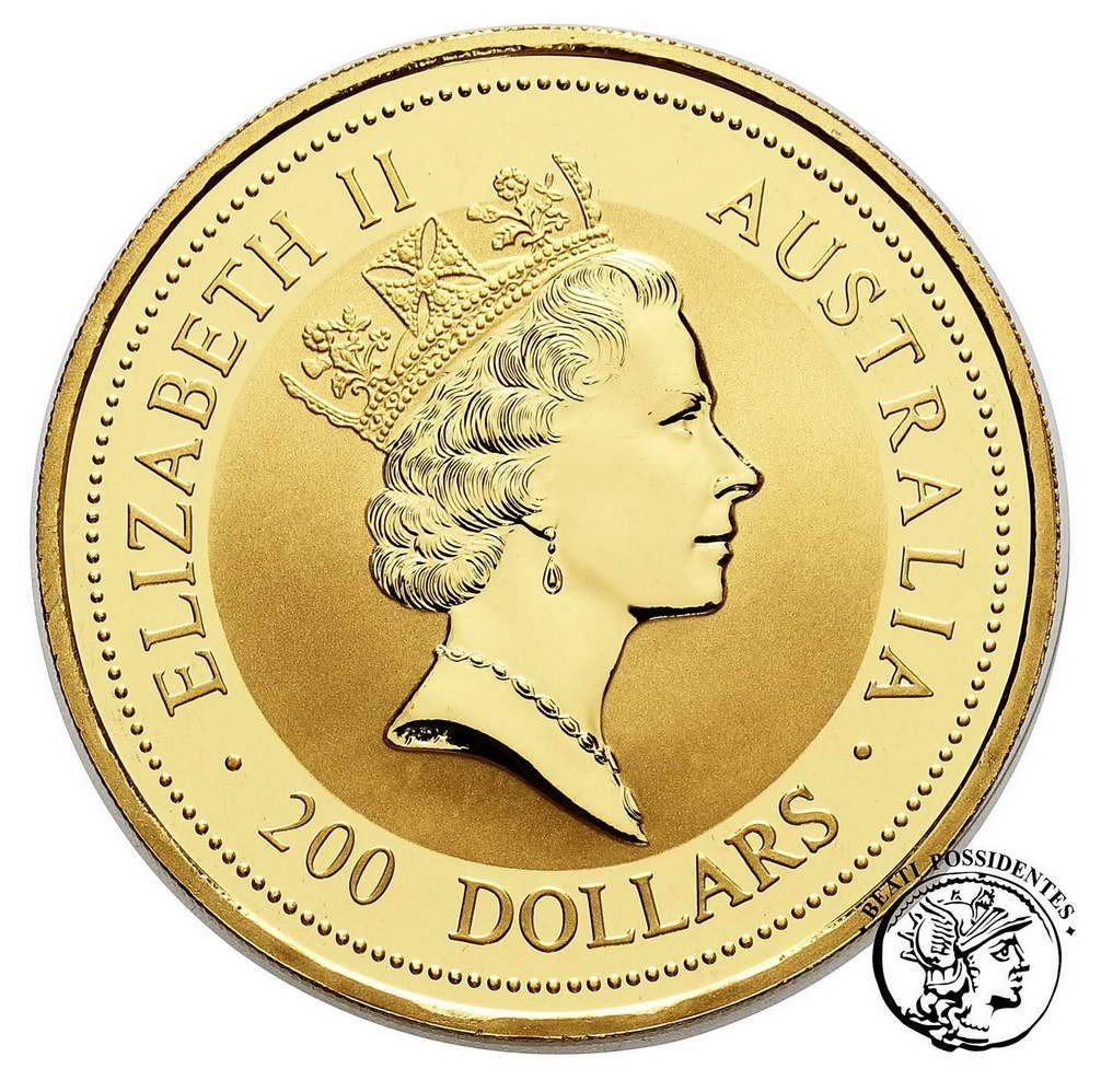 Australia Elżbieta II 200 Dolarów 1995 Kangur 2 oz Au.999 st.L stempel lustrzany
