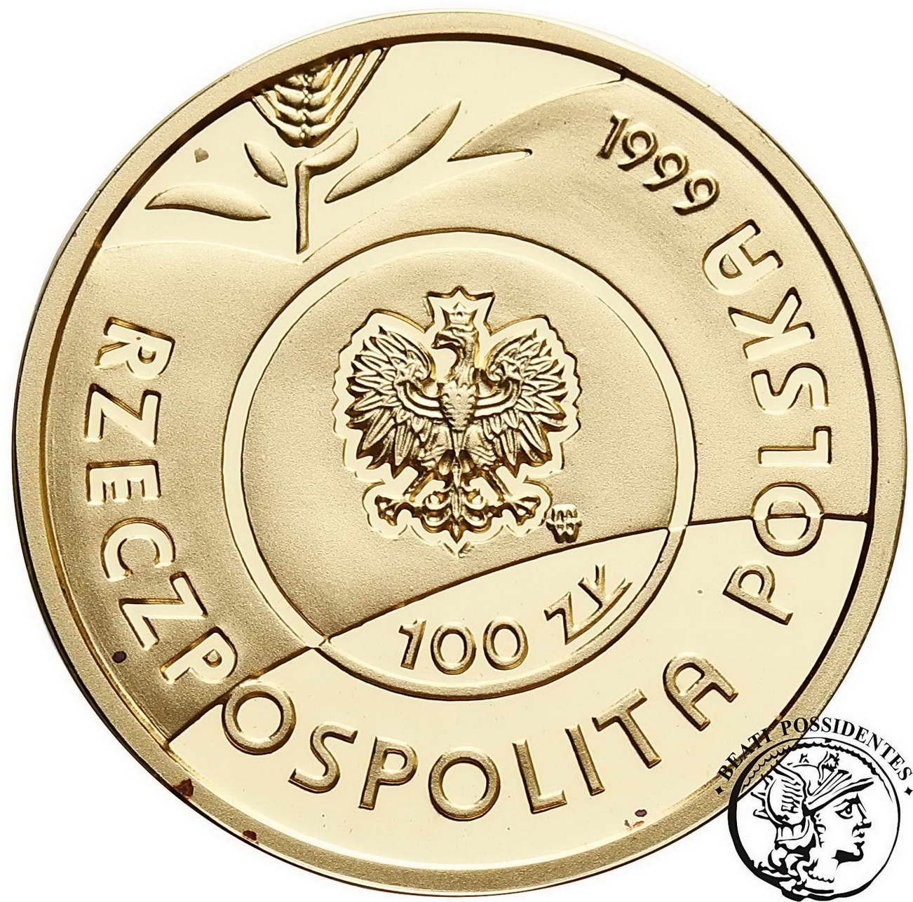 Polska 100 zł 1999 Jan Paweł II Papież Pielgrzym st.L  stempel lustrzany