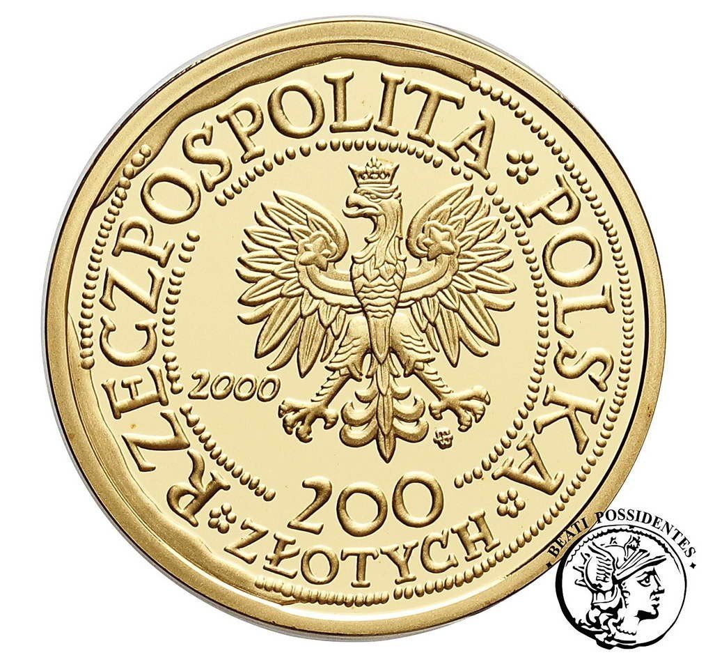 Polska III RP 200 zł 2000 1000-lat Wrocławia st. L stempel lustrzany