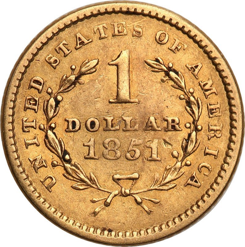 USA 1 dolar 1851 Philadelphia typ I st.2+