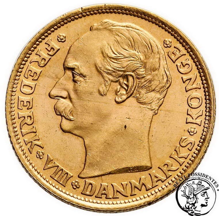 Dania Fryderyk VIII 10 koron 1909 st. 1-/1