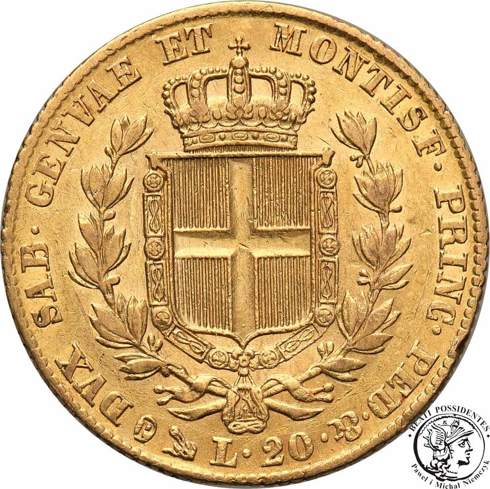 Włochy Sardynia 20 Lirów 1848 kotwica st. 2