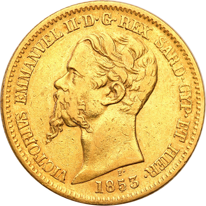 Włochy Sardynia 20 lirów 1853 kotwica st.3
