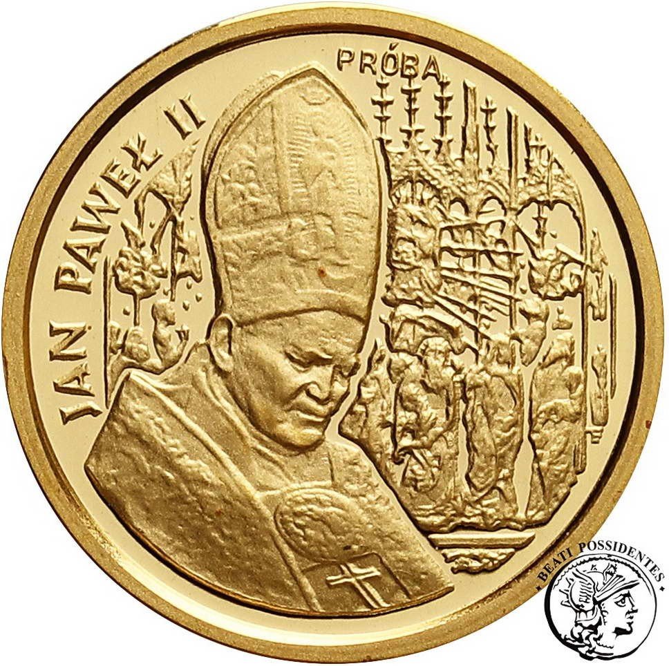 Polska PRÓBA Au 20 000 złotych 1991 Papież Jan Paweł II Ołtarz st.L