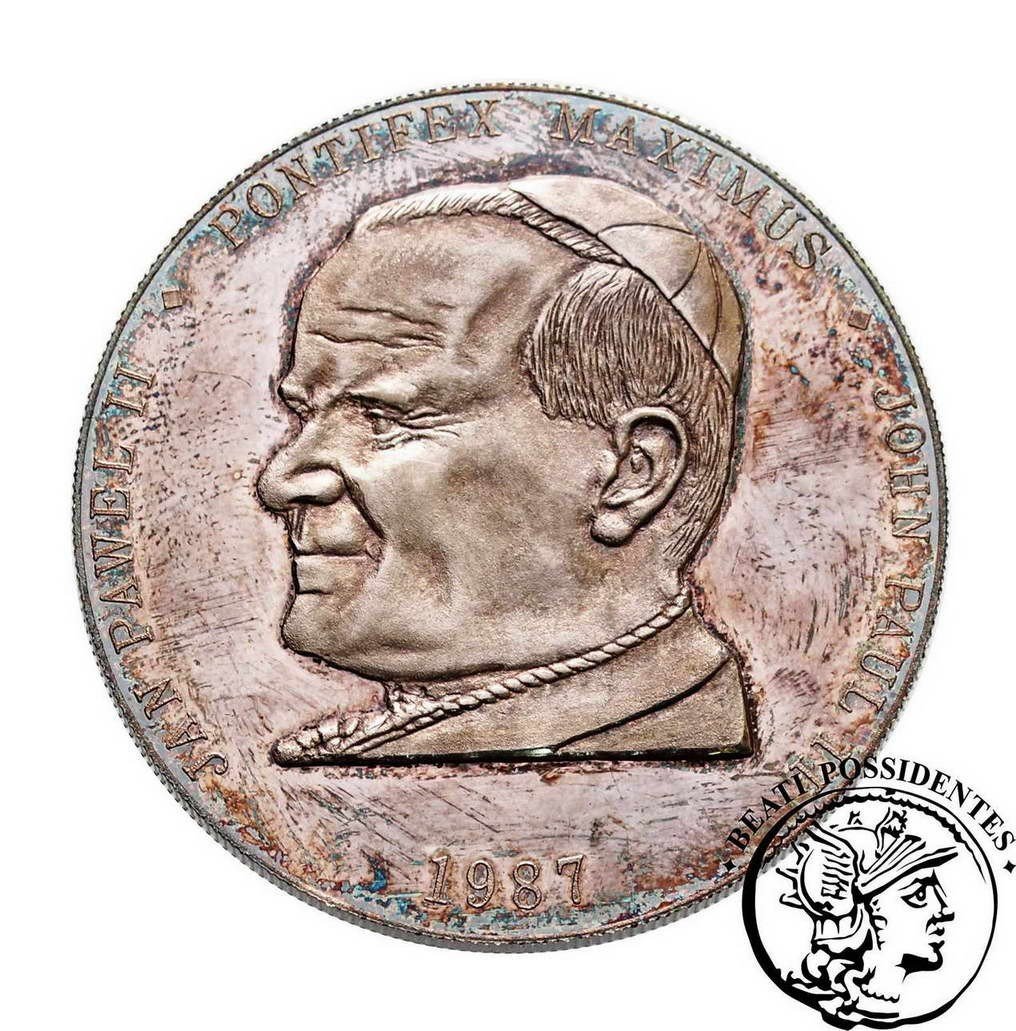 USA medal 1987 Jan Paweł II 2 uncje czystego srebra st. L