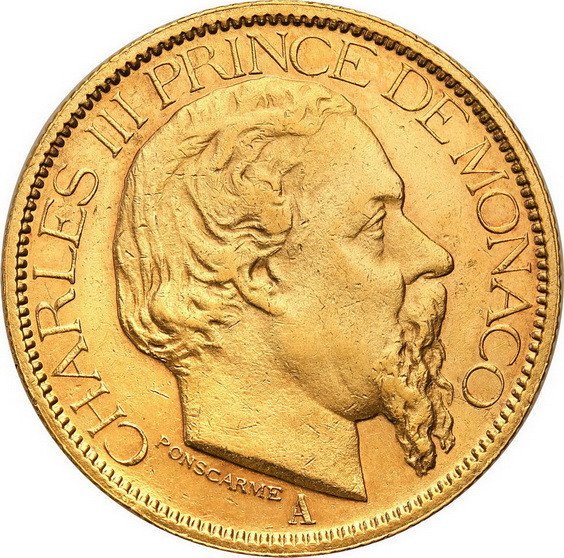 Monako 100 franków 1884 Charles III  st. 1-