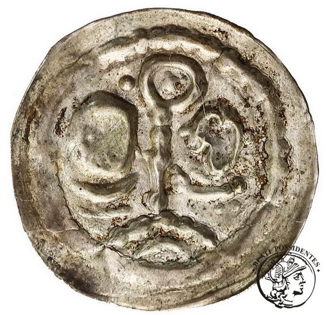 Polska Henryk I Brodaty lub Henryk II Pobożny brakteat Wrocław st. 3+