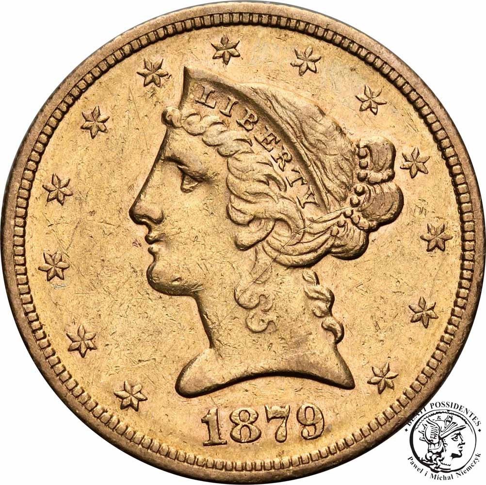 USA 5 dolarów 1879 'S' San Francisco st.3+