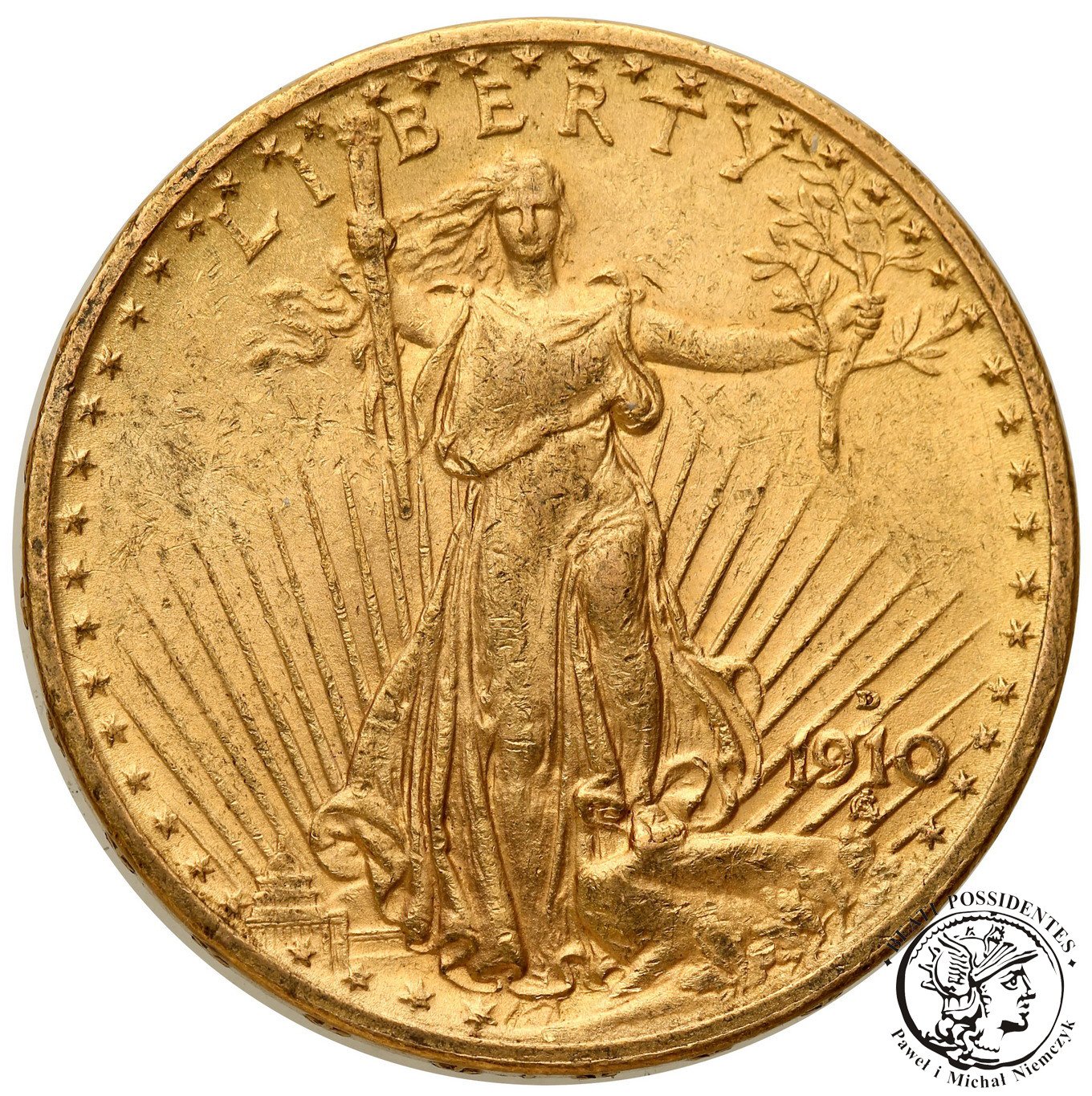 USA 20 dolarów 1910 D Denver st.1-/2+