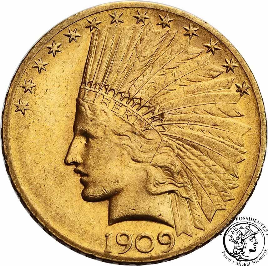 USA 10 dolarów 1909 Philadelphia Indianin st. 1-/2+