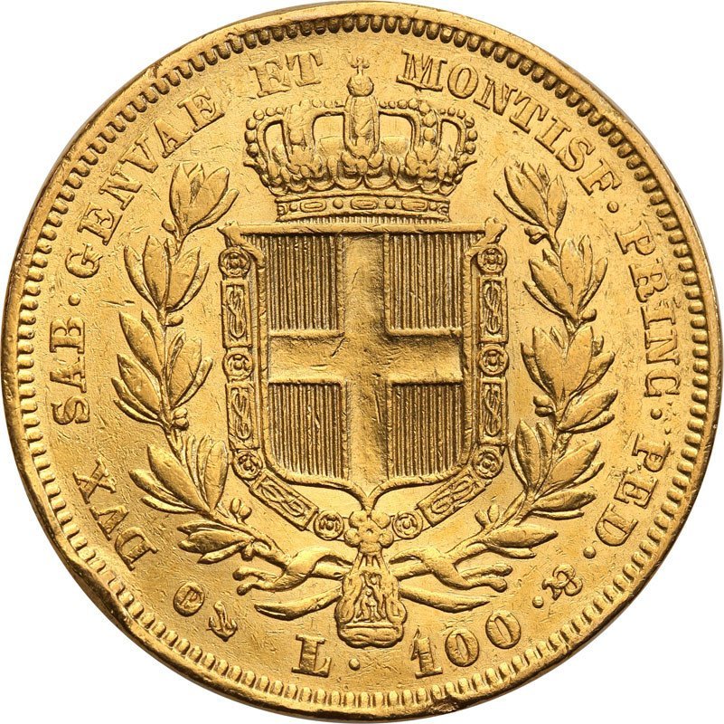 Włochy Sardynia 100 lirów 1834 st.3