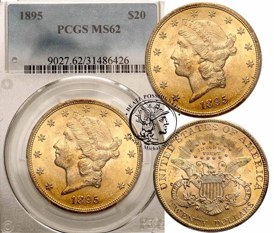 USA 20 dolarów 1895 Philadelphia PCGS MS62