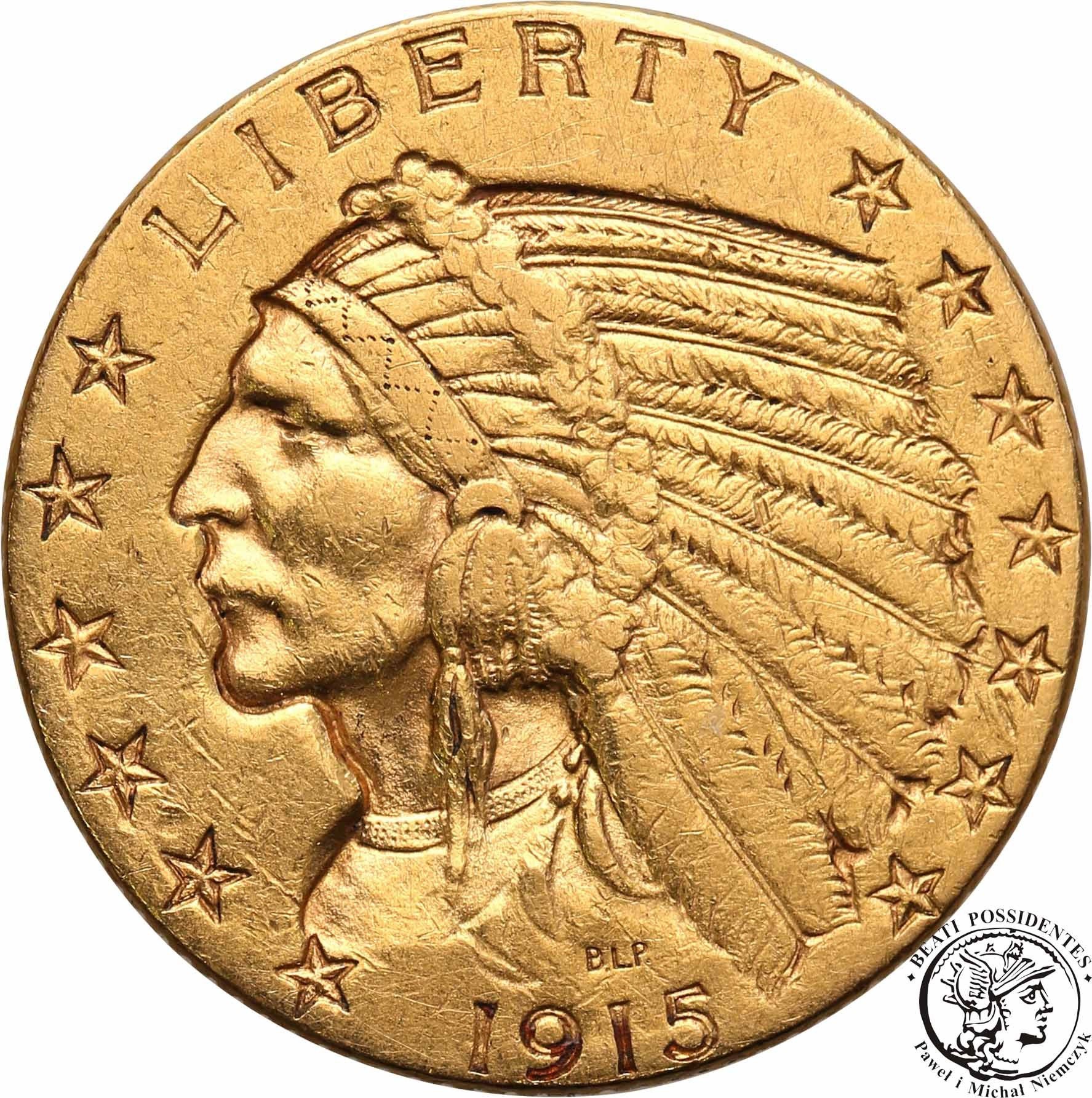 USA 5 dolarów 1915 S Indianin st. 2