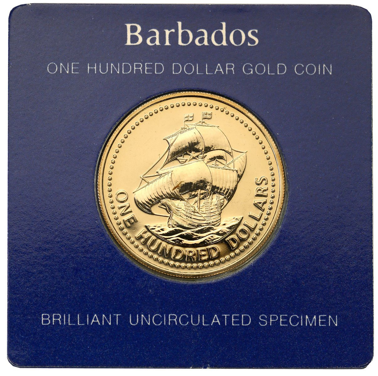Barbados. Elżbieta II 100 dolarów 1975