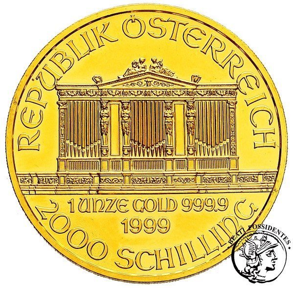 Austria Filharmonia 2000 Szylingów 1999 (1 Oz Au 999 ) st.1