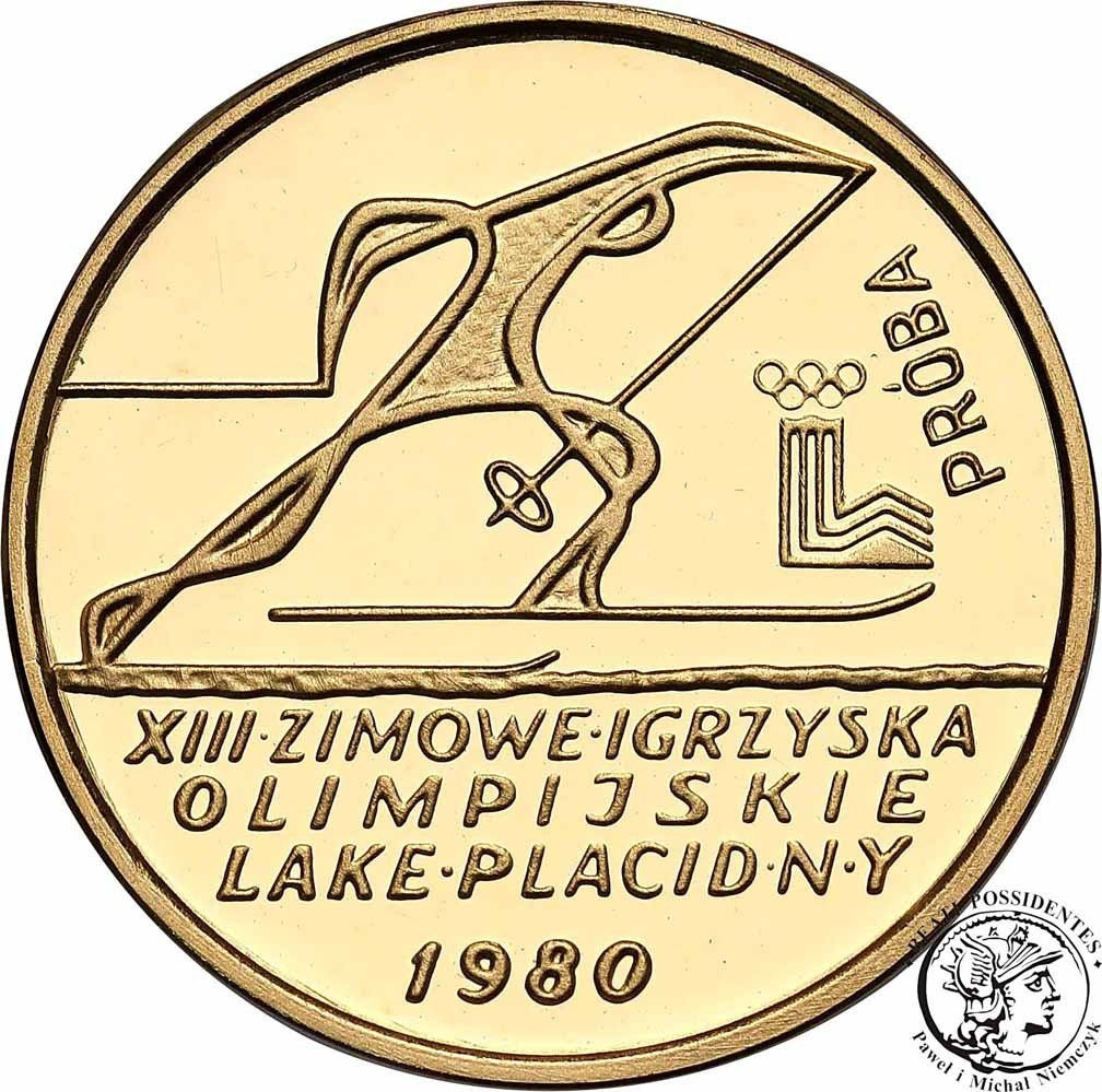 Polska PRL PRÓBA 2000 złotych 1980 Oly Lake Placid st.L-