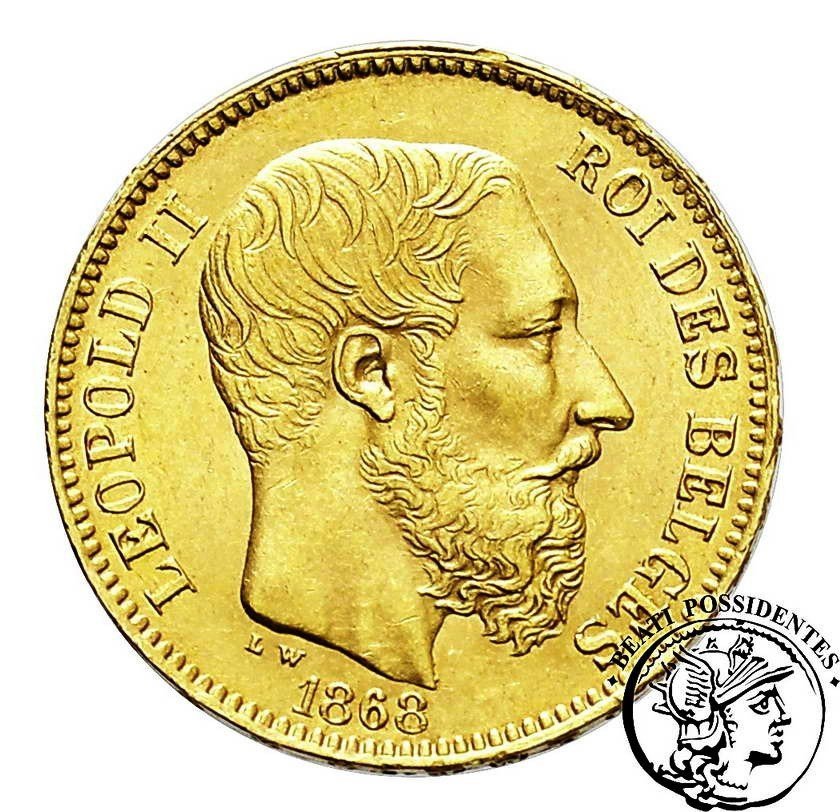 Belgia Leopold II 20 Franków 1868 st. 2