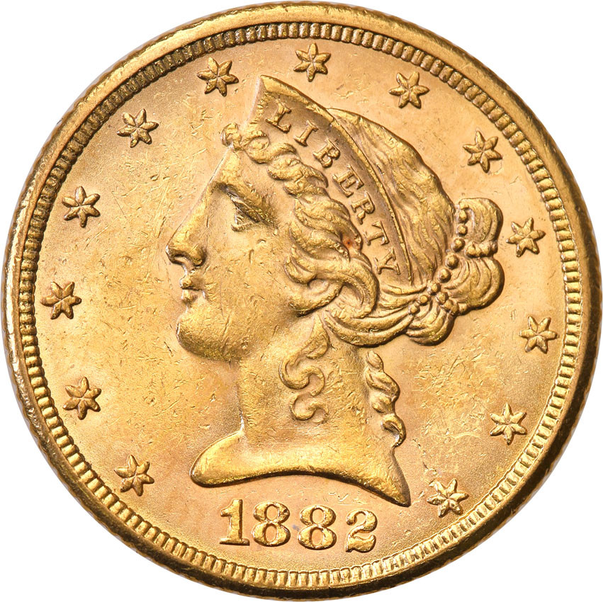 USA 5 dolarów 1882 Philadelphia st.1