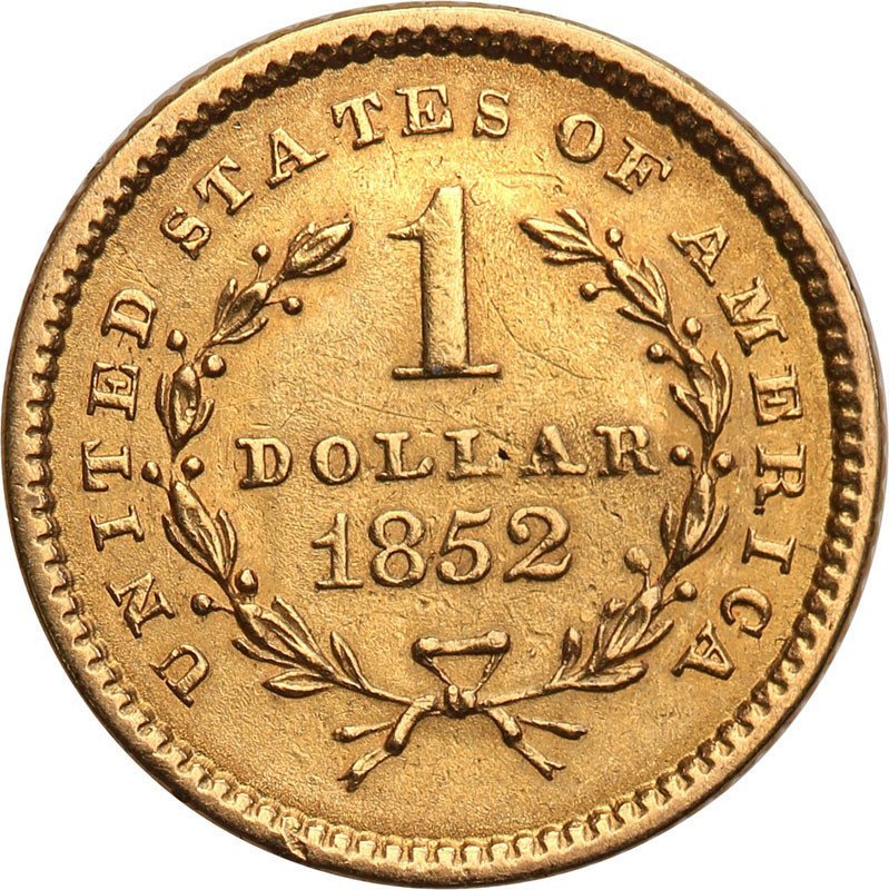 USA 1 dolar 1852 Philadelphia typ I st.2+
