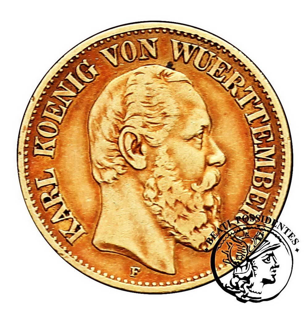 Niemcy Wirtembergia Karol 10 Marek 1890 F st. 3