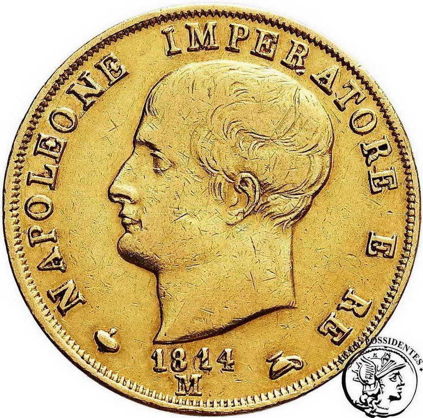 Włochy Napoleon I 40 lirów 1814 M-Milan st. 3-