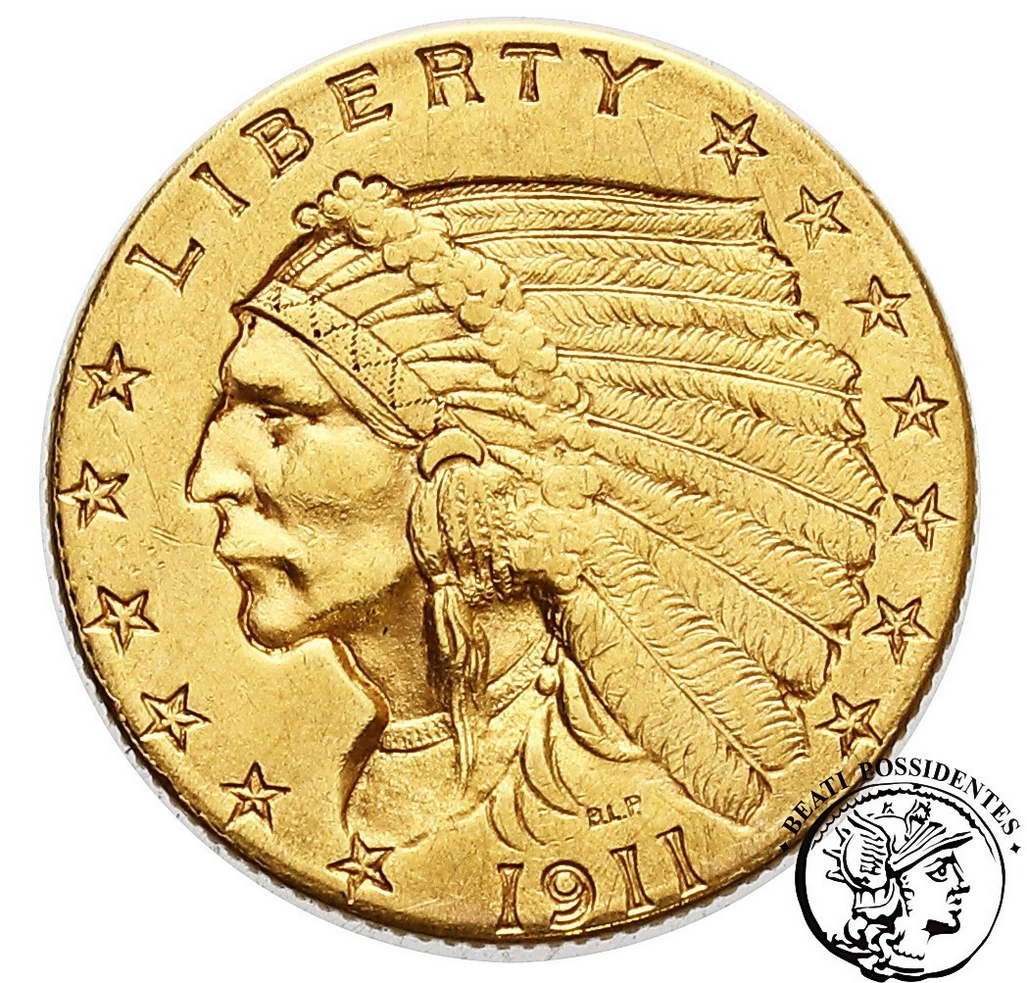 USA 2 1/2 dolara 1911 Indianin st. 2-