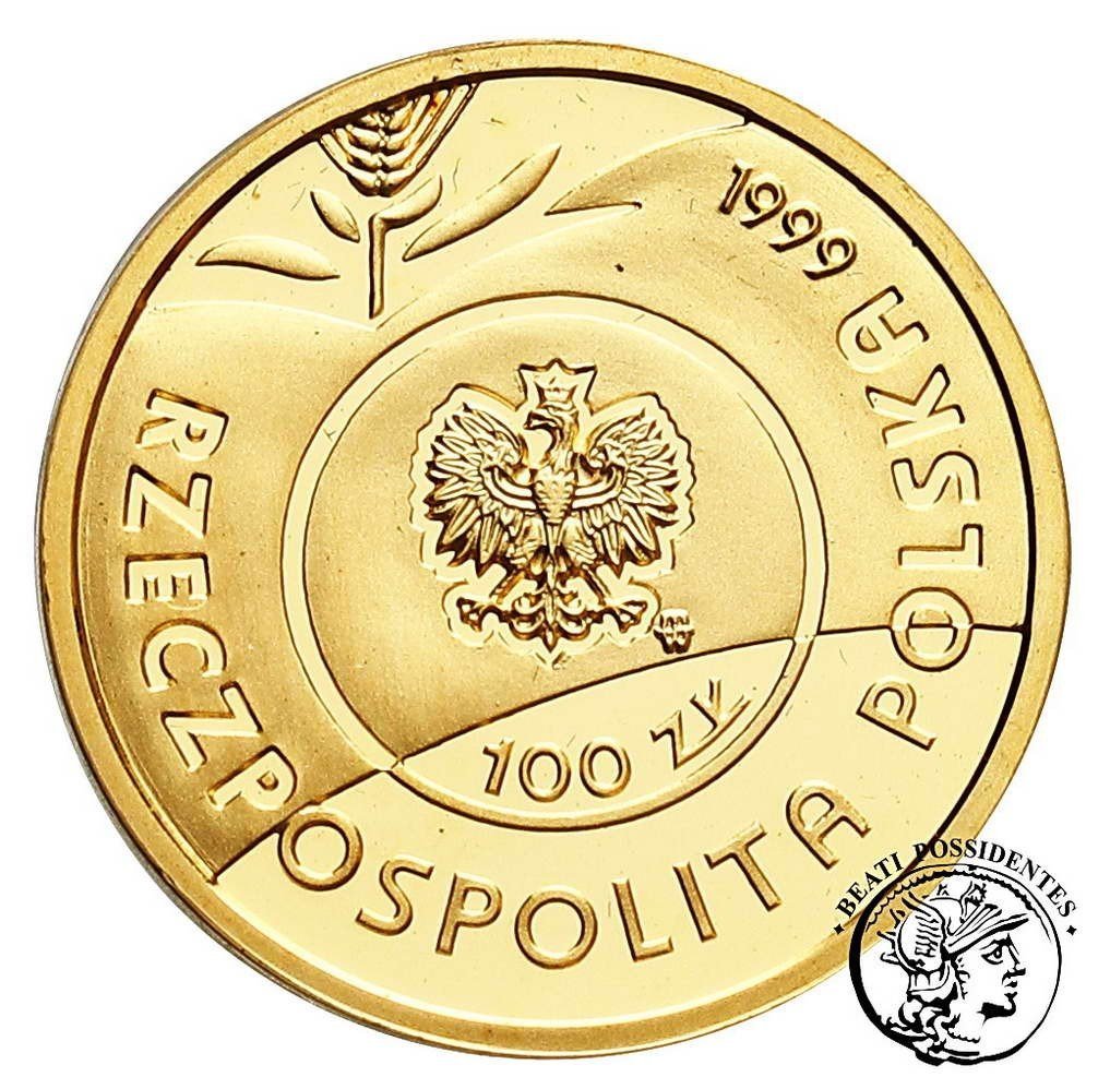 Polska 100 zł 1999 Jan Paweł II Papież Pielgrzym st.L stempel lustrzany