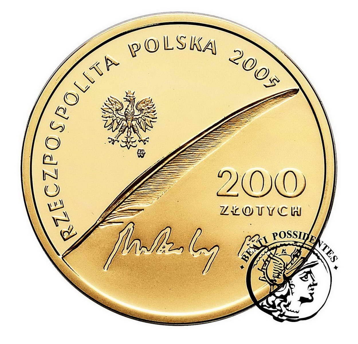 Polska III RP 200 złotych 500 rocznica urodzin Mikołaja Reja 2005 st. L