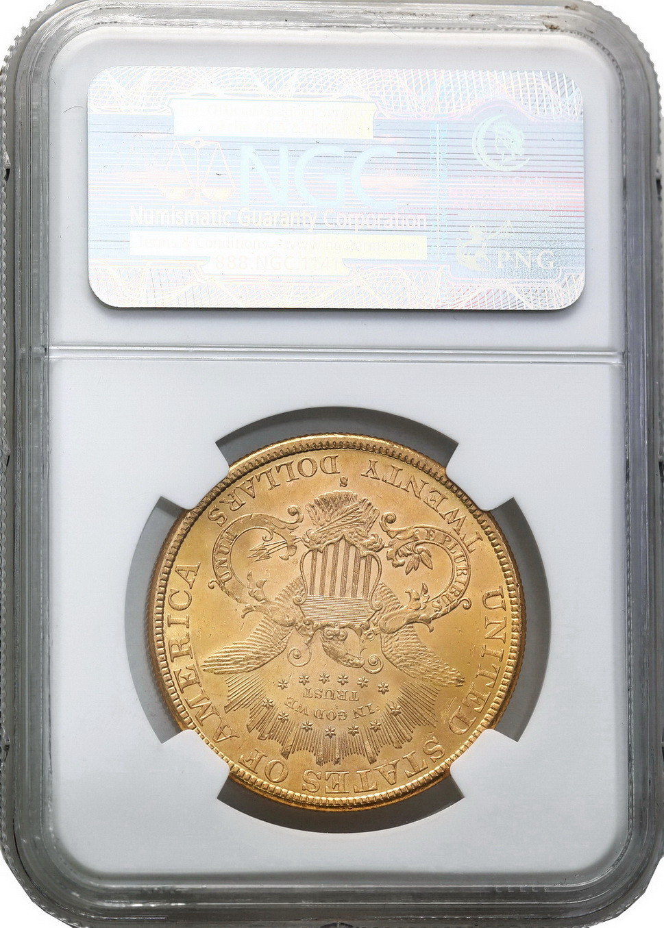 USA. 20 $ dolarów 1896 S - San Francisco NGC MS62