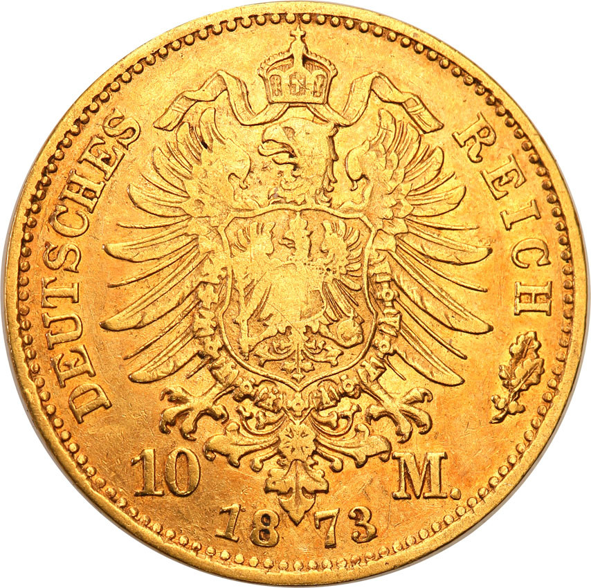 Niemcy Bawaria Ludwig II 10 marek 1873 D st. 2- RZADKI