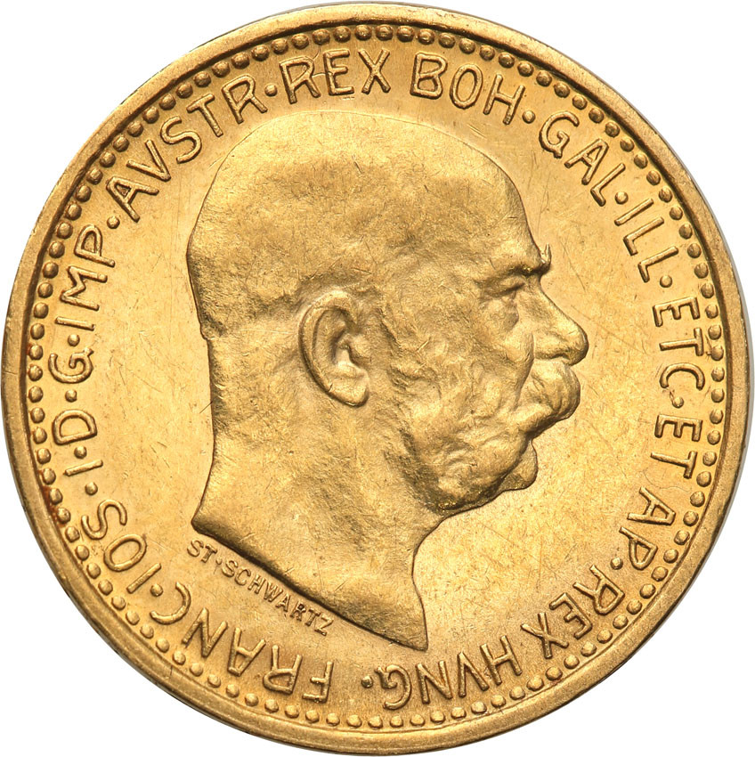 Austria 10 koron 1909 (Schwartz) F.J. I st.1