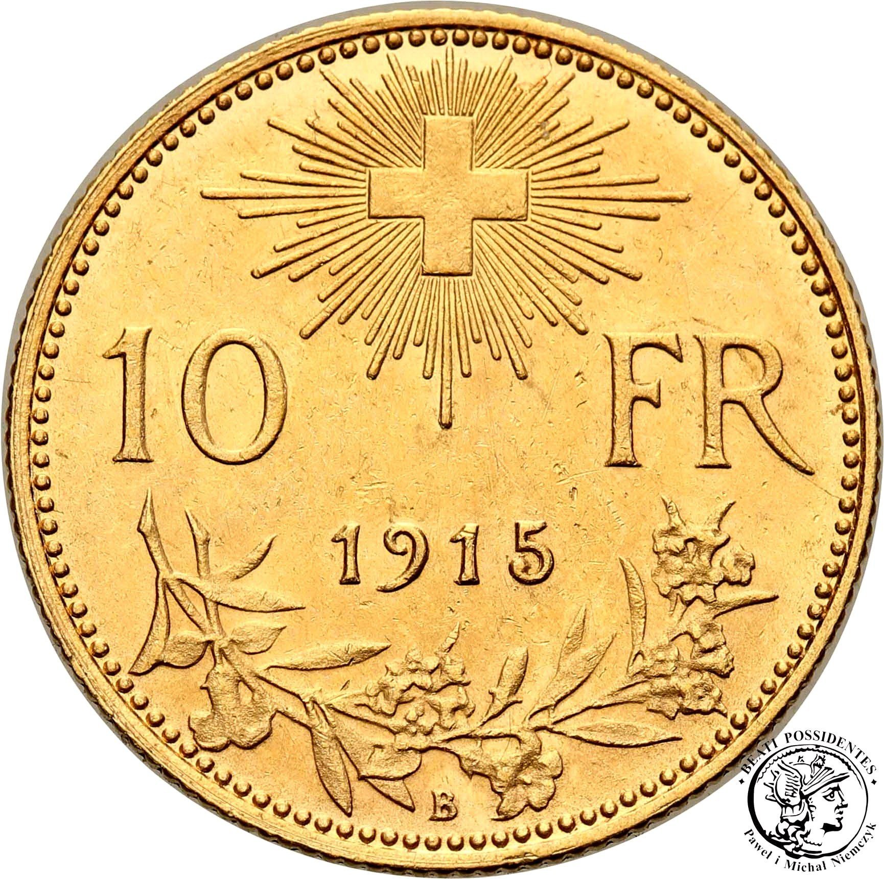 Szwajcaria 10 franków 1915 st.2+