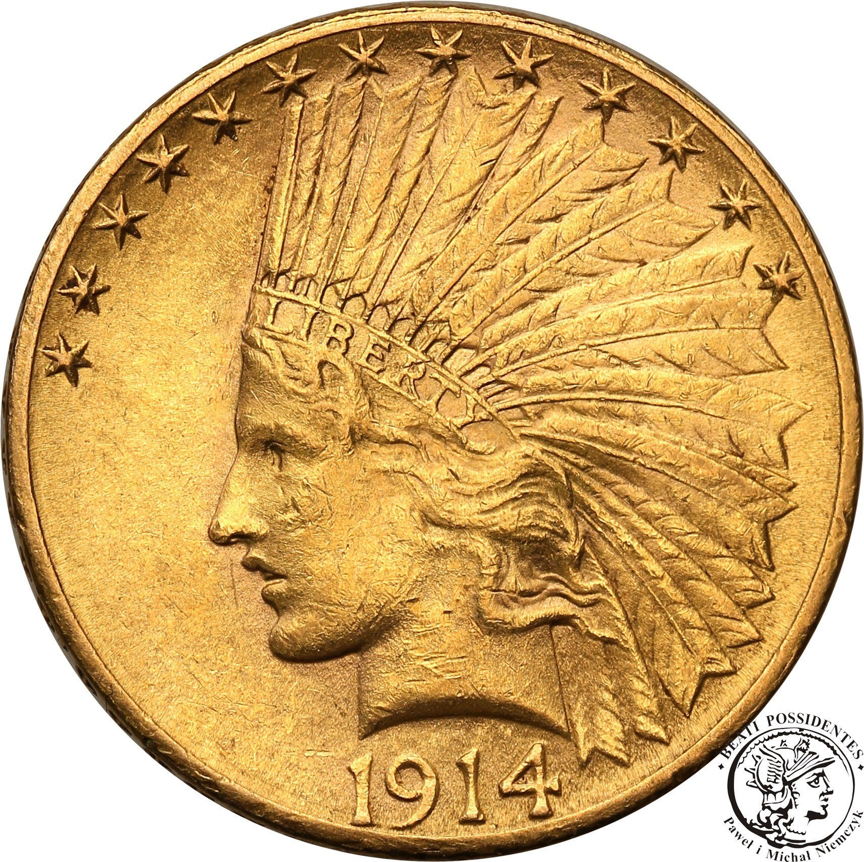10 dolarów 1914 D Denver Indianin st. 2-