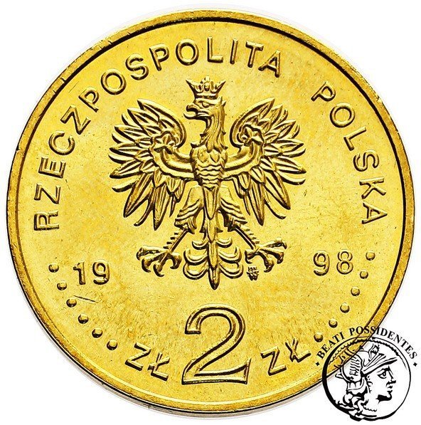 Polska 2 zł 80 rocznica Odzyskania Niepodległości 1998 st.1-/2+
