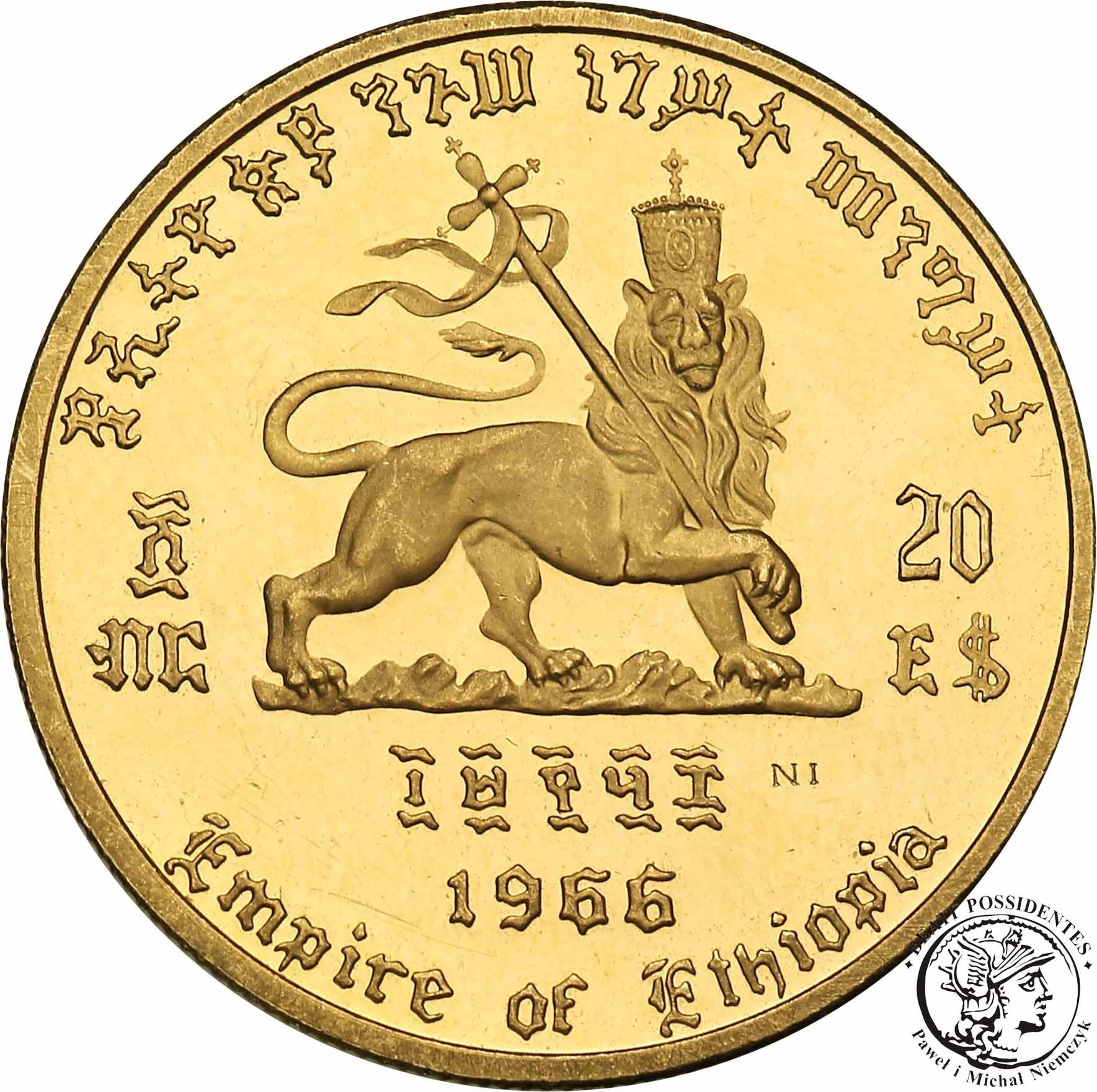 Etiopia 20 dolarów 1966 Haile Selassie st.L-