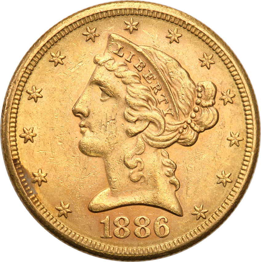 USA 5 dolarów 1886 S San Francisco st.2