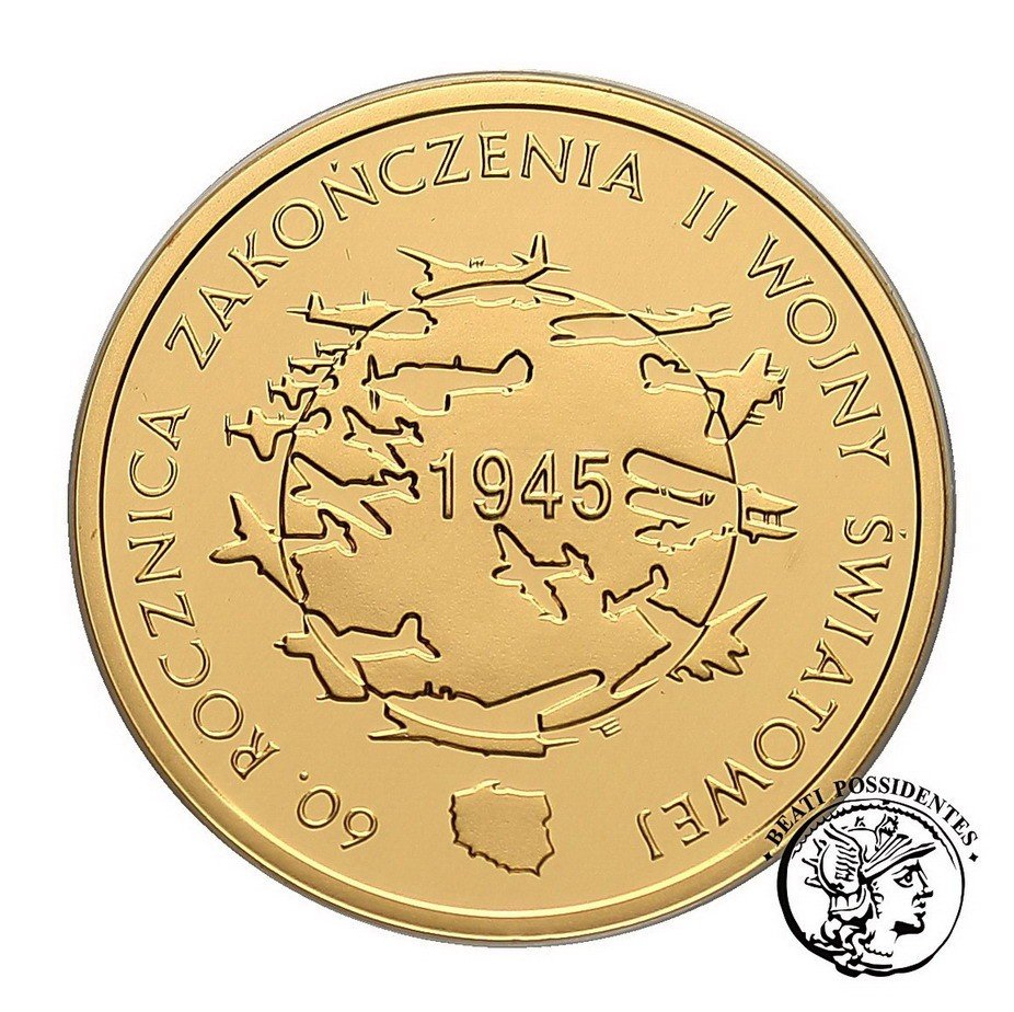 Polska III RP 200 zł 2005 60-Rocznica Zakończenia II Wojny Światowej st.L