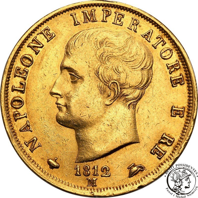 Włochy Napoleon I 40 lirów 1812 M st.3+