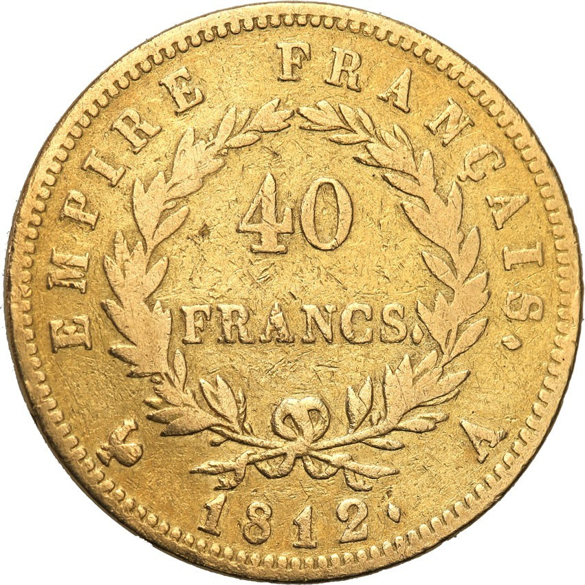 Francja 40 franków 1812 A Napoleon I st.3-