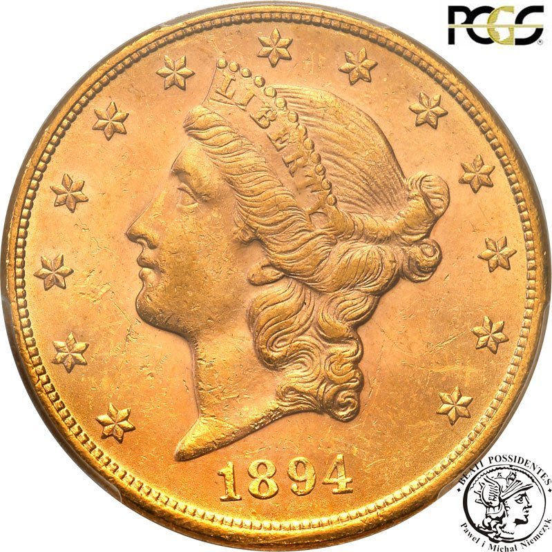 USA 20 dolarów 1894 Philadelphia PCGS MS62