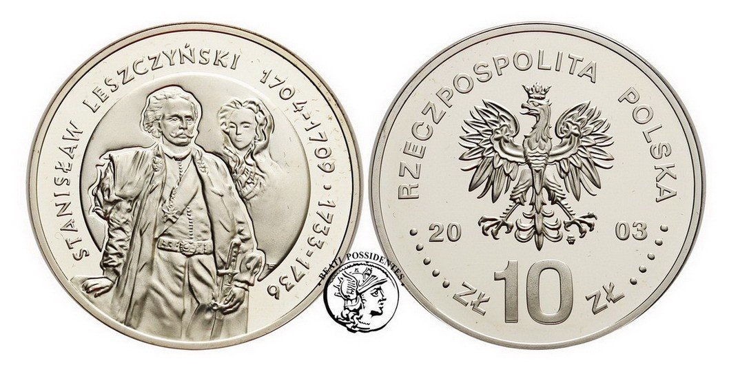 10 zł 2003 Stanisław Leszczyński - półpostać