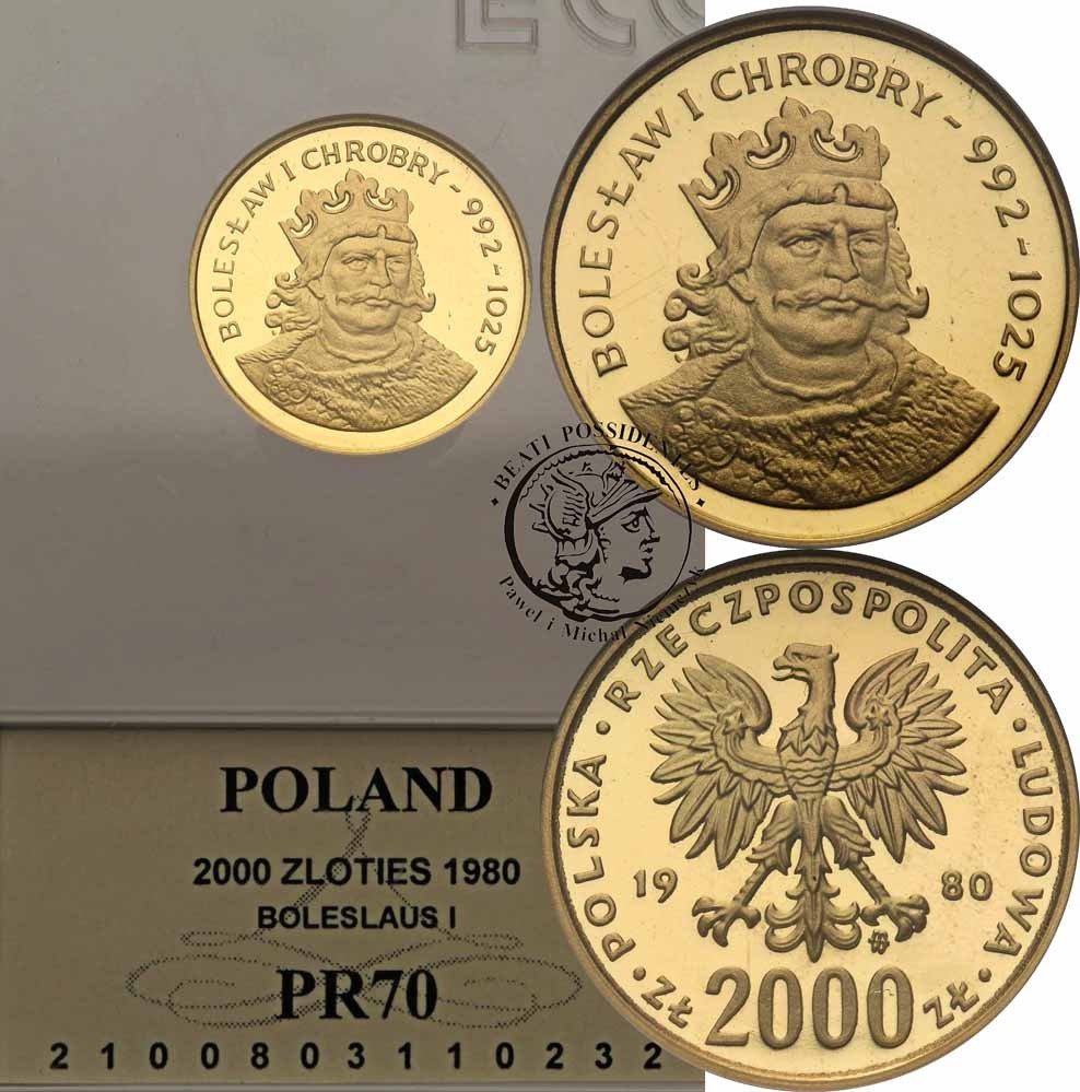 Polska 2000 złotych 1980 Bolesław Chrobry GCN PR70