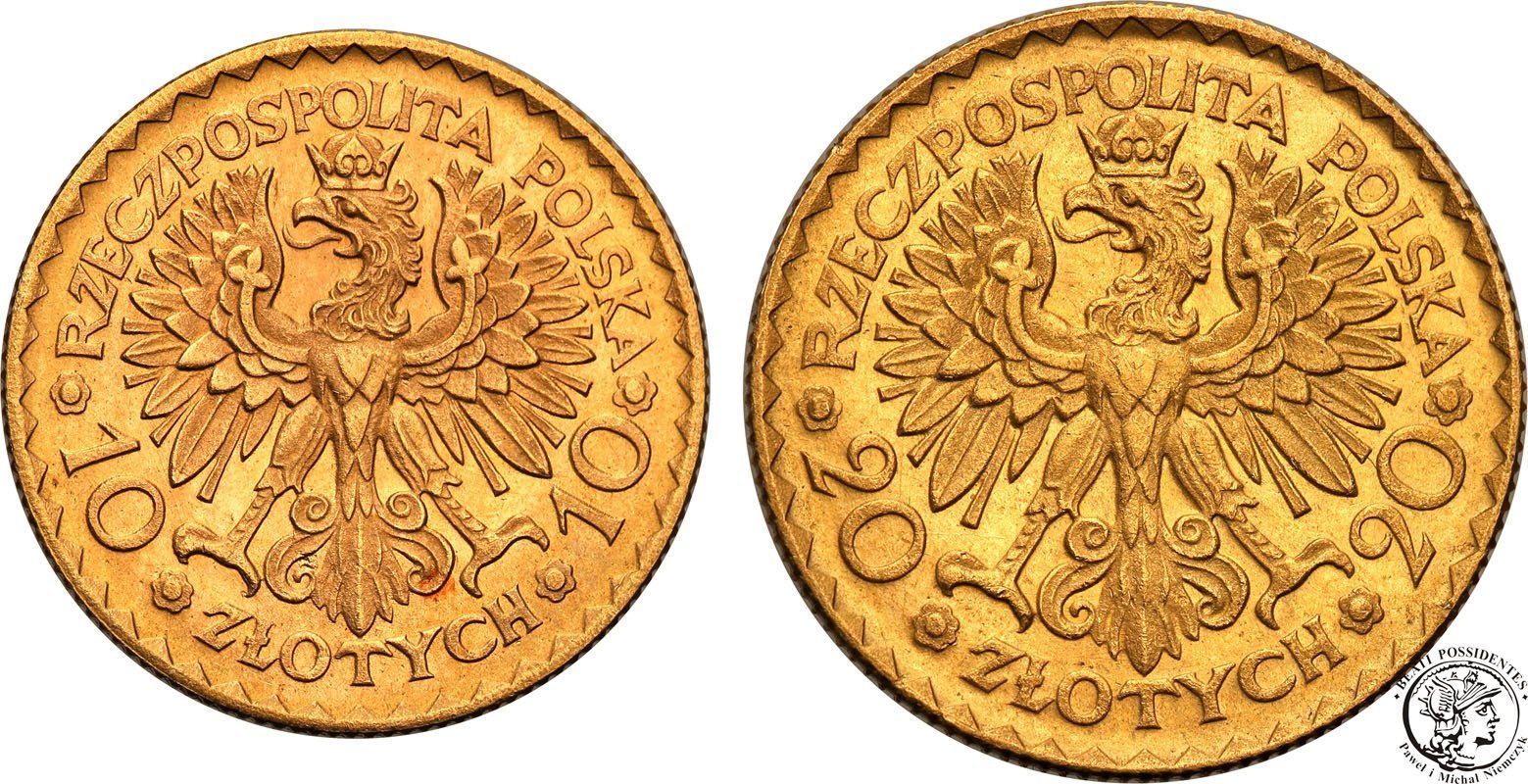 Polska II RP 10 + 20 złotych 1925 Chrobry (parka) zestaw 2 sztuk st.1