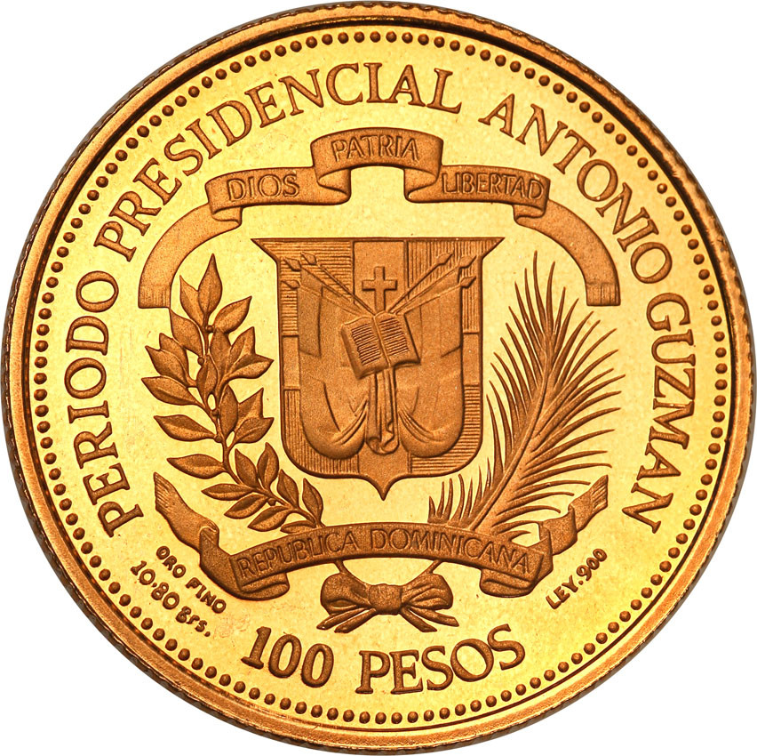 Dominikana 100 Pesos 1979 Jan Paweł II st.L