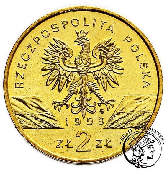 Polska 2 zł WILK 1999 st.1-/2+