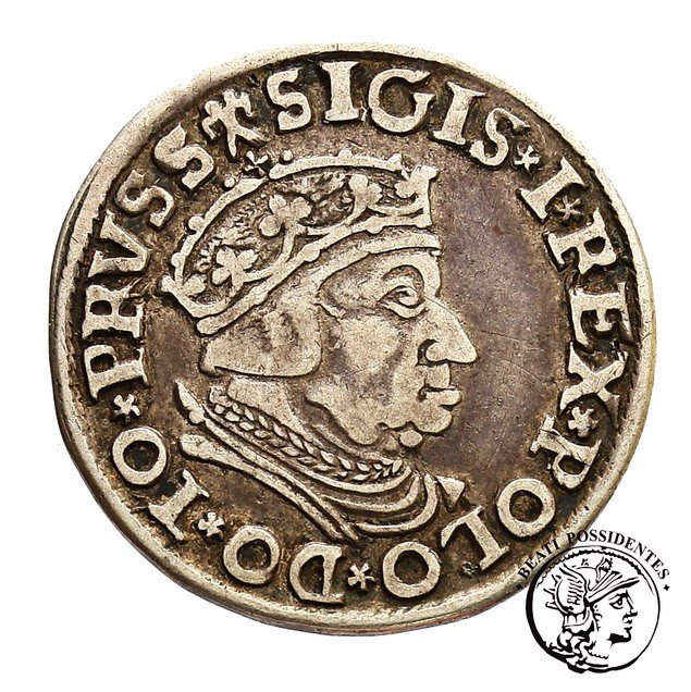 Polska Zygmunt I Stary trojak gdański 1537 st. 3