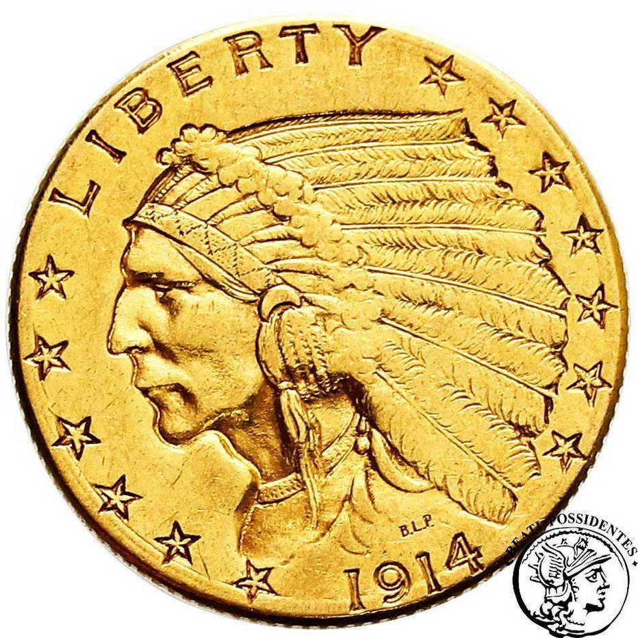 USA 2 1/2 dolara 1914 D-Denwer st.3