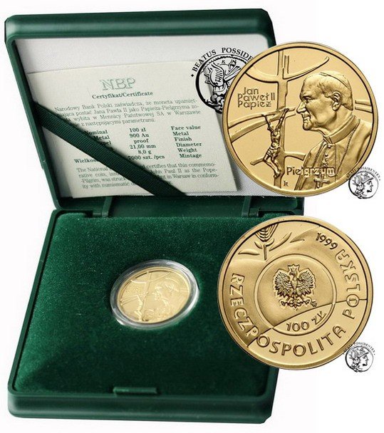 Polska III RP 100 złotych 1999 Jan Paweł II - Papież Pielgrzym st.L